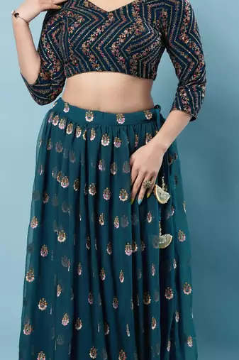 Padded Silk V-Neck Blouse