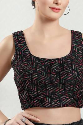 Padded Brocade Square Neck Blouse 1
