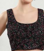 Padded Brocade Square Neck Blouse