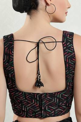 Padded Brocade Square Neck Blouse 2