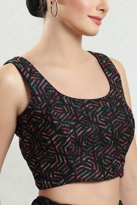 Padded Brocade Square Neck Blouse 3