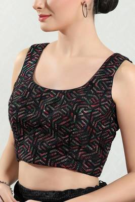 Padded Brocade Square Neck Blouse 4