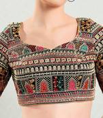 Padded Brocade Sweatheart Neck Blouse