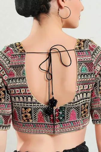 Padded Brocade Sweatheart Neck Blouse