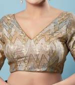 Padded Silk V-Neck Blouse