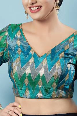 Multicolor Silk Printed Readymade Blouse 1