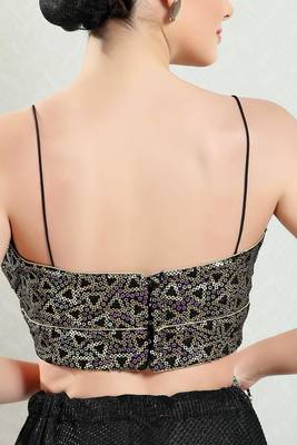 Padded Brocade V-Neck Blouse 2