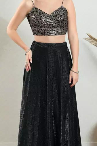 Padded Brocade V-Neck Blouse