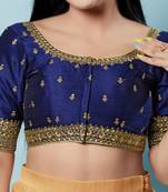 Padded Silk Round Neck Blouse