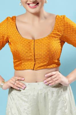Padded jacquard Round Neck Blouse 1