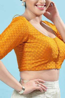 Padded jacquard Round Neck Blouse 4