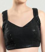 Padded Silk Square Neck Blouse