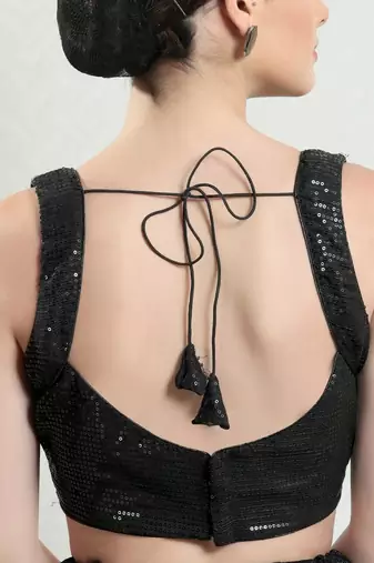 Padded Silk Square Neck Blouse