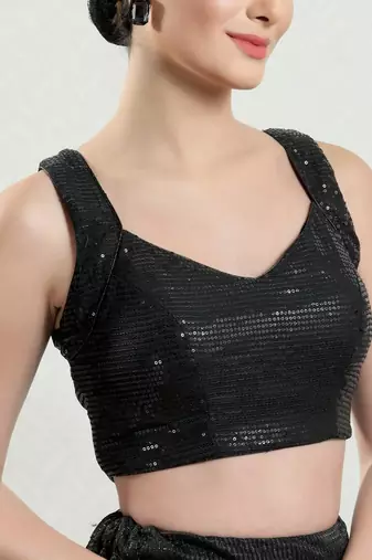Padded Silk Square Neck Blouse
