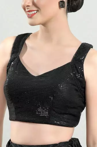 Padded Silk Square Neck Blouse