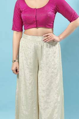 Pink Brocade Readymade Blouse 5