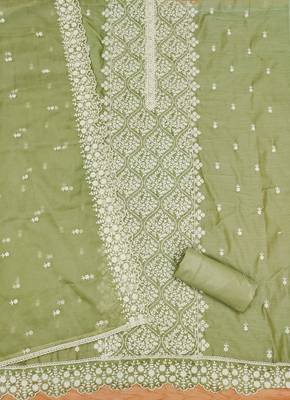 Green georgette embroidery work salwar suit dress material 2