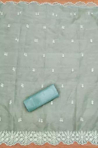 Sky blue georgette embroidery work salwar suit dress material