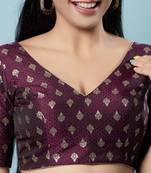 Padded Brocade V-Neck Blouse