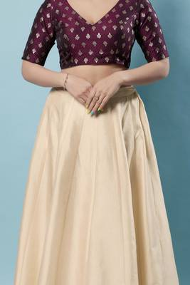 Padded Brocade V-Neck Blouse 5