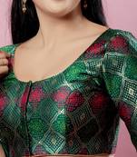 Padded Brocade Round Neck Blouse
