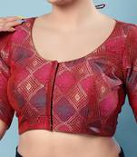Padded Brocade Round Neck Blouse