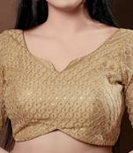 Padded Net Sweatheart Neck Blouse