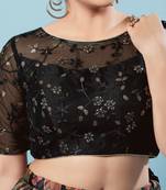 Padded Net Round Neck Blouse