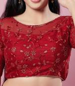 Padded Net Round Neck Blouse