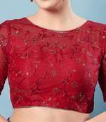 Padded Net Round Neck Blouse