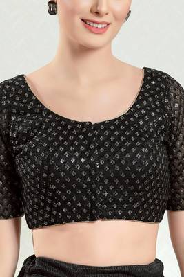 Padded Net Round Neck Blouse 1