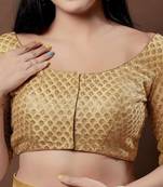 Padded Net Round Neck Blouse