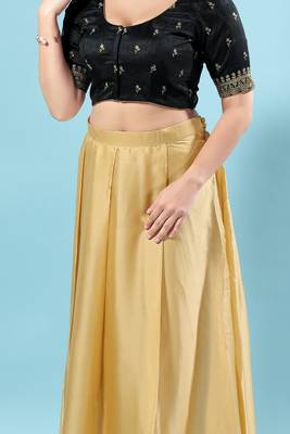 Black Silk Printed Readymade Blouse 5