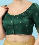 Green Silk Floral Embroidered Padded Blouse