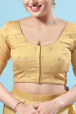 Padded Silk Round Neck Blouse 1