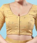 Padded Silk Round Neck Blouse