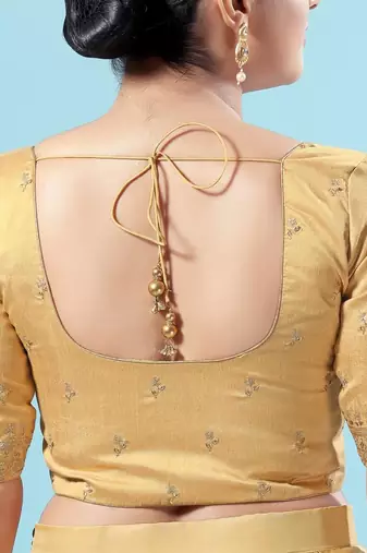 Padded Silk Round Neck Blouse