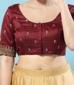 Padded Silk Round Neck Blouse