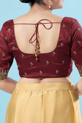 Padded Silk Round Neck Blouse 2