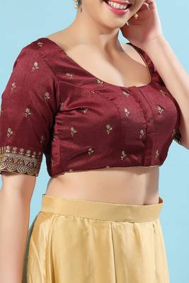 Padded Silk Round Neck Blouse 4