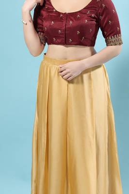 Padded Silk Round Neck Blouse 5