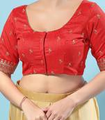 Padded Silk Round Neck Blouse