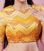 Padded Silk Boat Neck Blouse