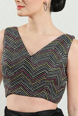 Padded Silk V-Neck Blouse 4