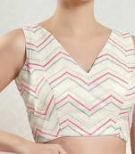 Padded Silk V-Neck Blouse