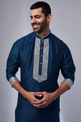 Ethnic Kurta Mens Wear Solid stitched for Occasion & Festive Ceremony 3