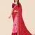Pink georgette bandhani saree with unstitched blouse piece
