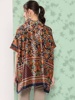 Yufta women blue printed kaftan top 3