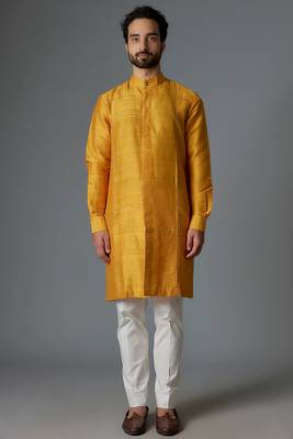 Ethnic Kurta Mens Wear Solid stitched for Occasion & Festive Ceremony 1