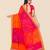 Pink georgette bandhani saree with unstitched blouse piece